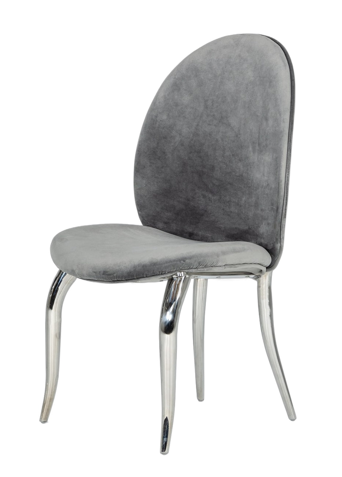 Vince - Glam Grey Velvet Dining Chair Set of 2