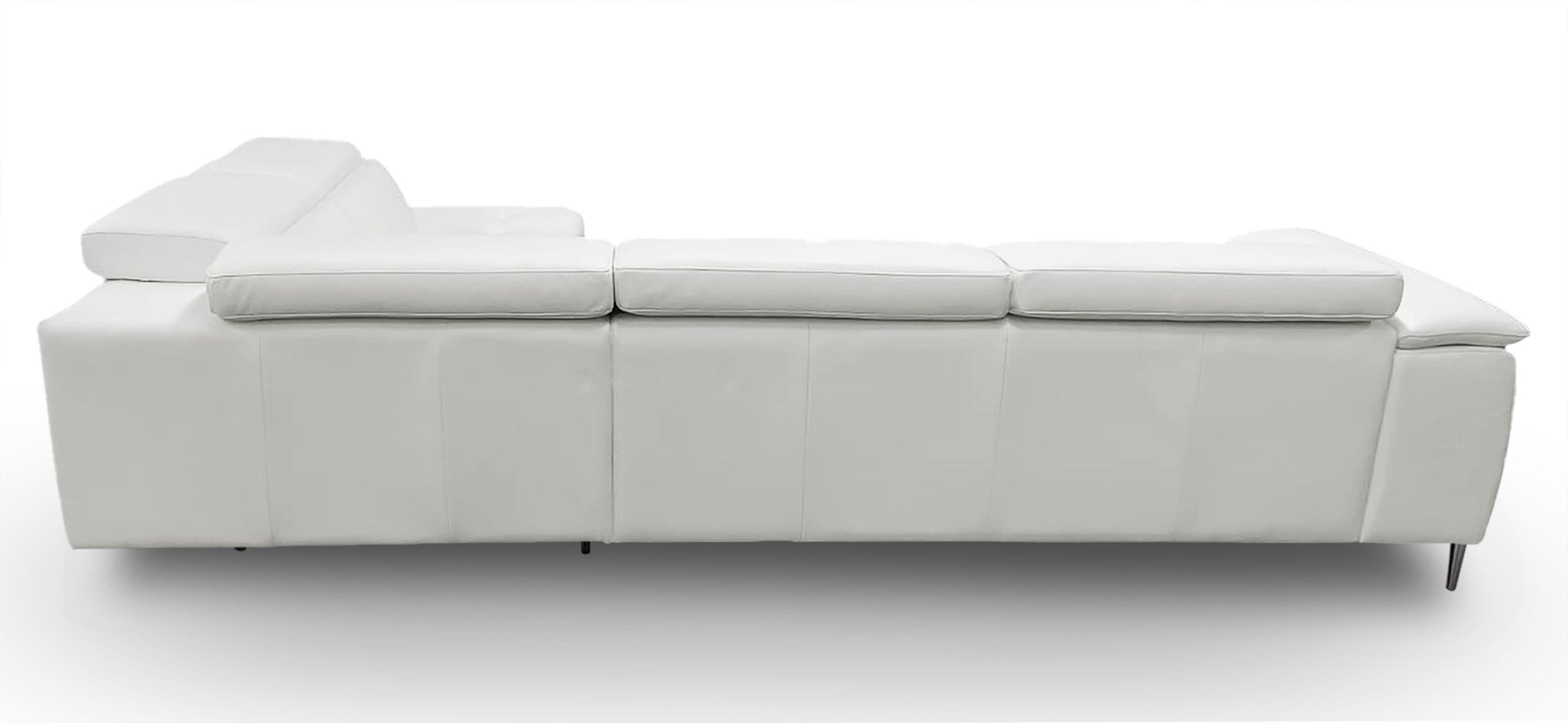 Lamod Italia Viola - Italian Contemporary Grey Leather Right Facing Sectional Sofa