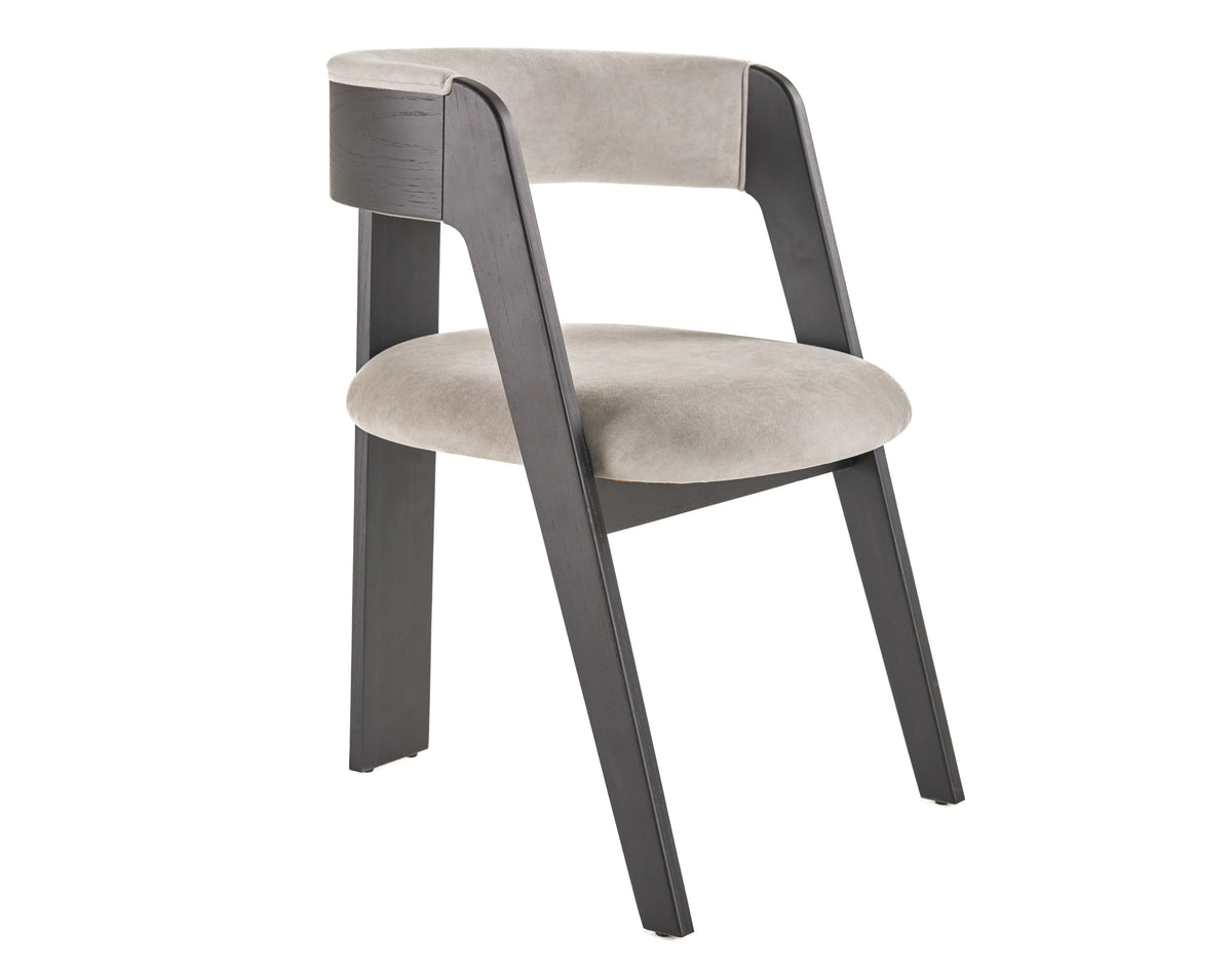 Washington - Modern Grey Fabric + Ebony Oak Dining Chair (Set of 2)