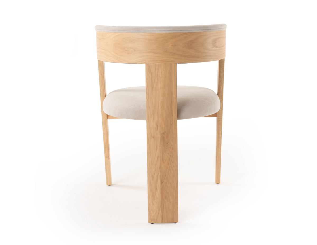 Washington - Modern Cream Velvet + Natural Oak Dining Chair (Set of 2)