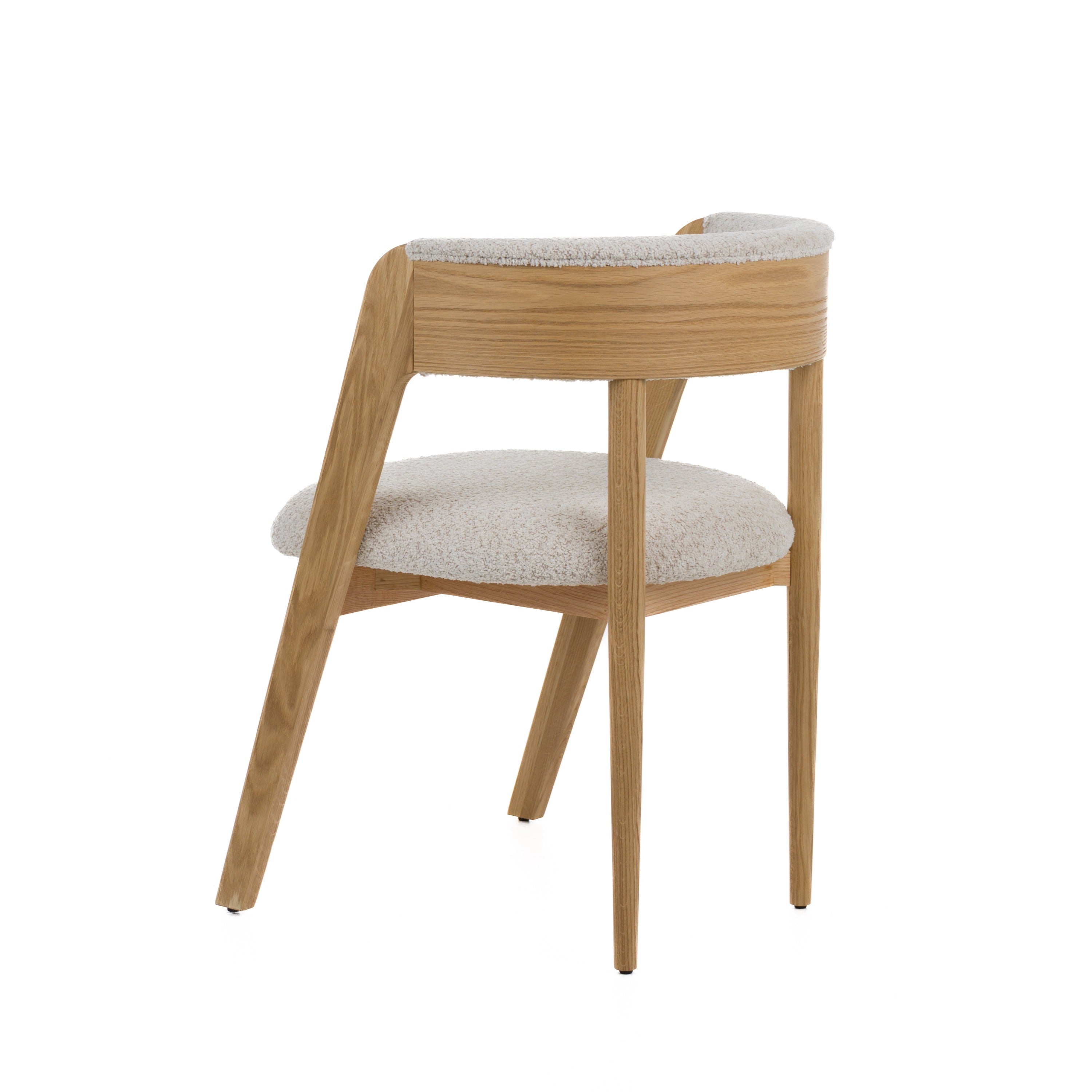 Modrest Vegas - Modern Cream Fabric + Natural Oak Dining Chair (Set of 2)