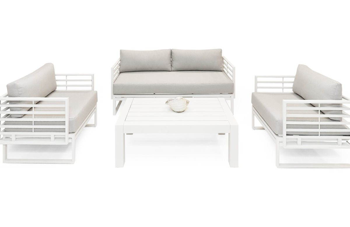 Wharf - Outdoor Light Grey and White Sofa Set