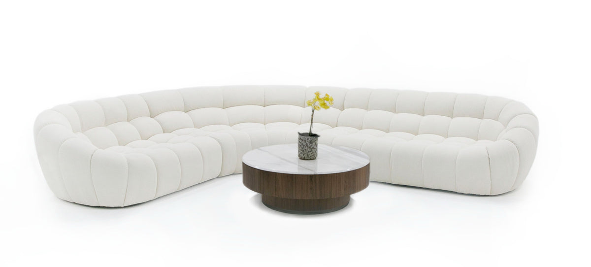 Yolonda - Off-White Fabric Sectional Sofa