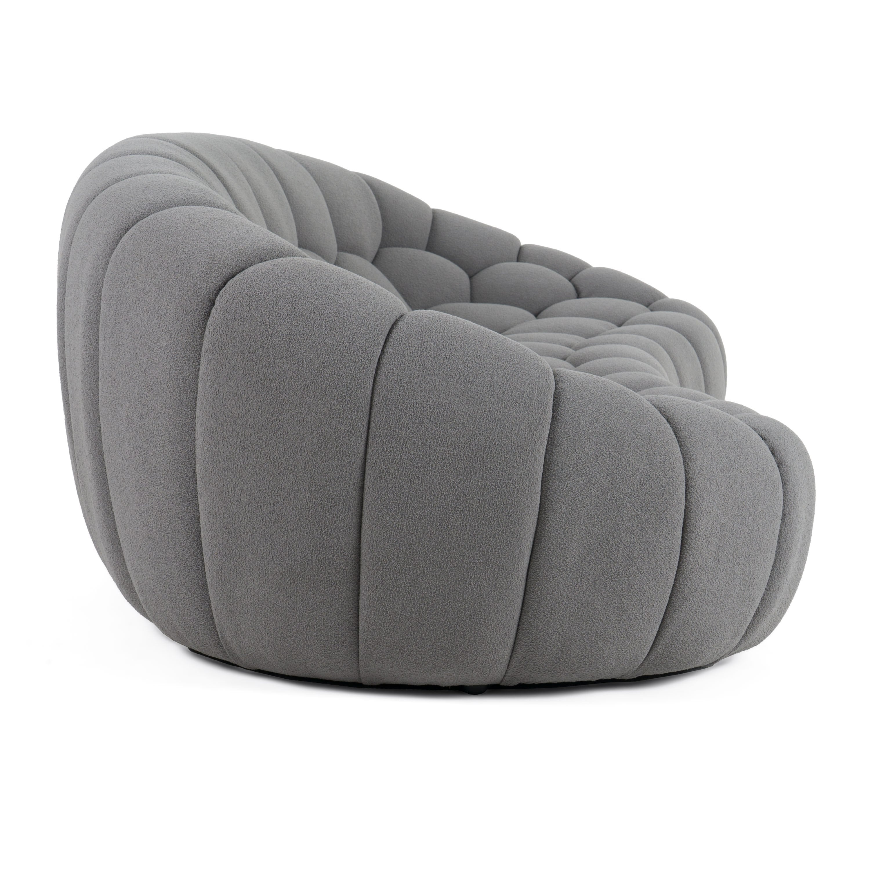 Divani Casa Yolonda - Modern Curved Light Grey Fabric Sofa Set