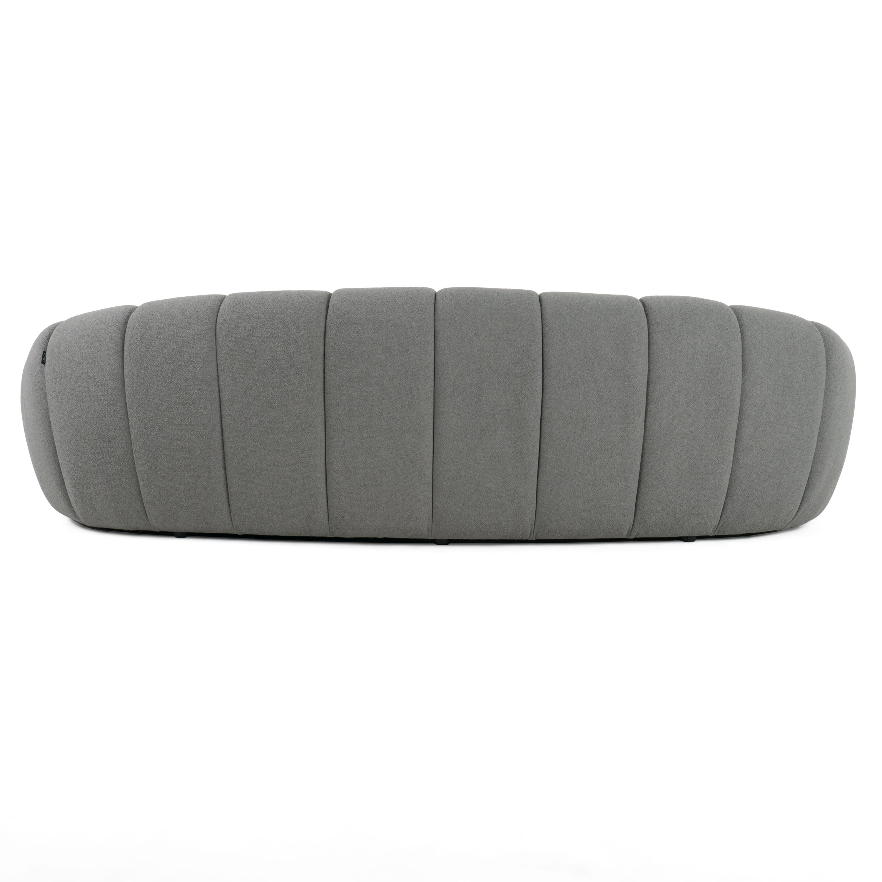 Divani Casa Yolonda - Modern Curved Light Grey Fabric Sofa