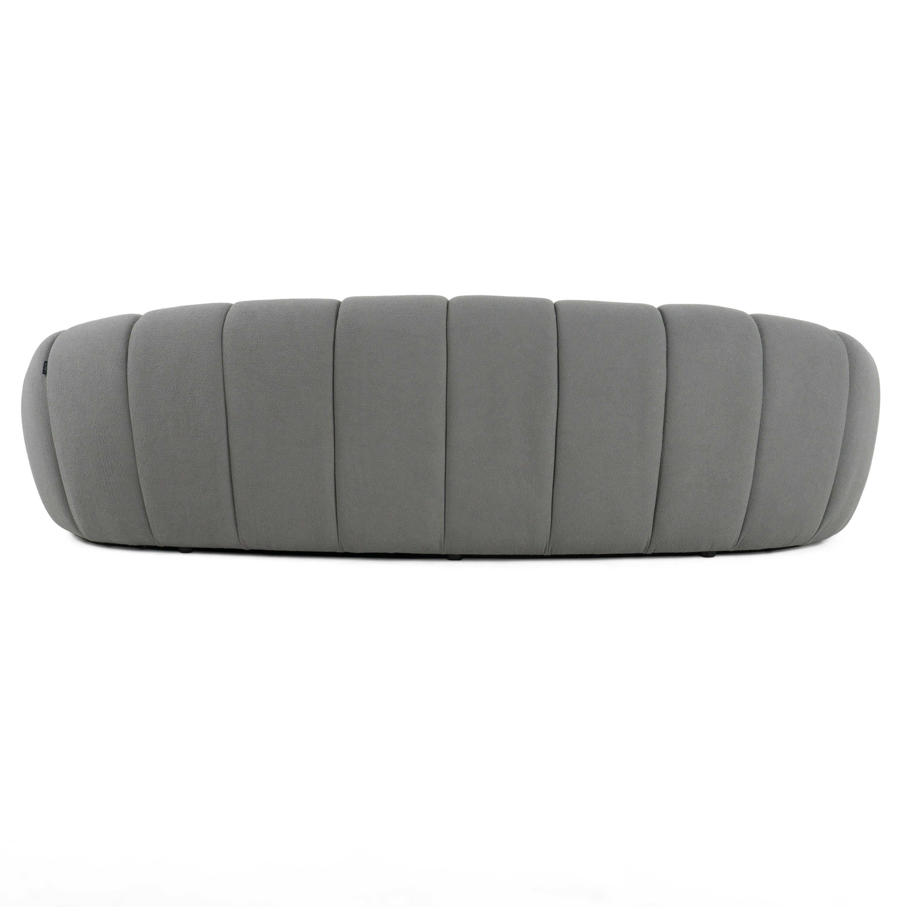 Divani Casa Yolonda - Modern Curved Light Grey Fabric Sofa Set