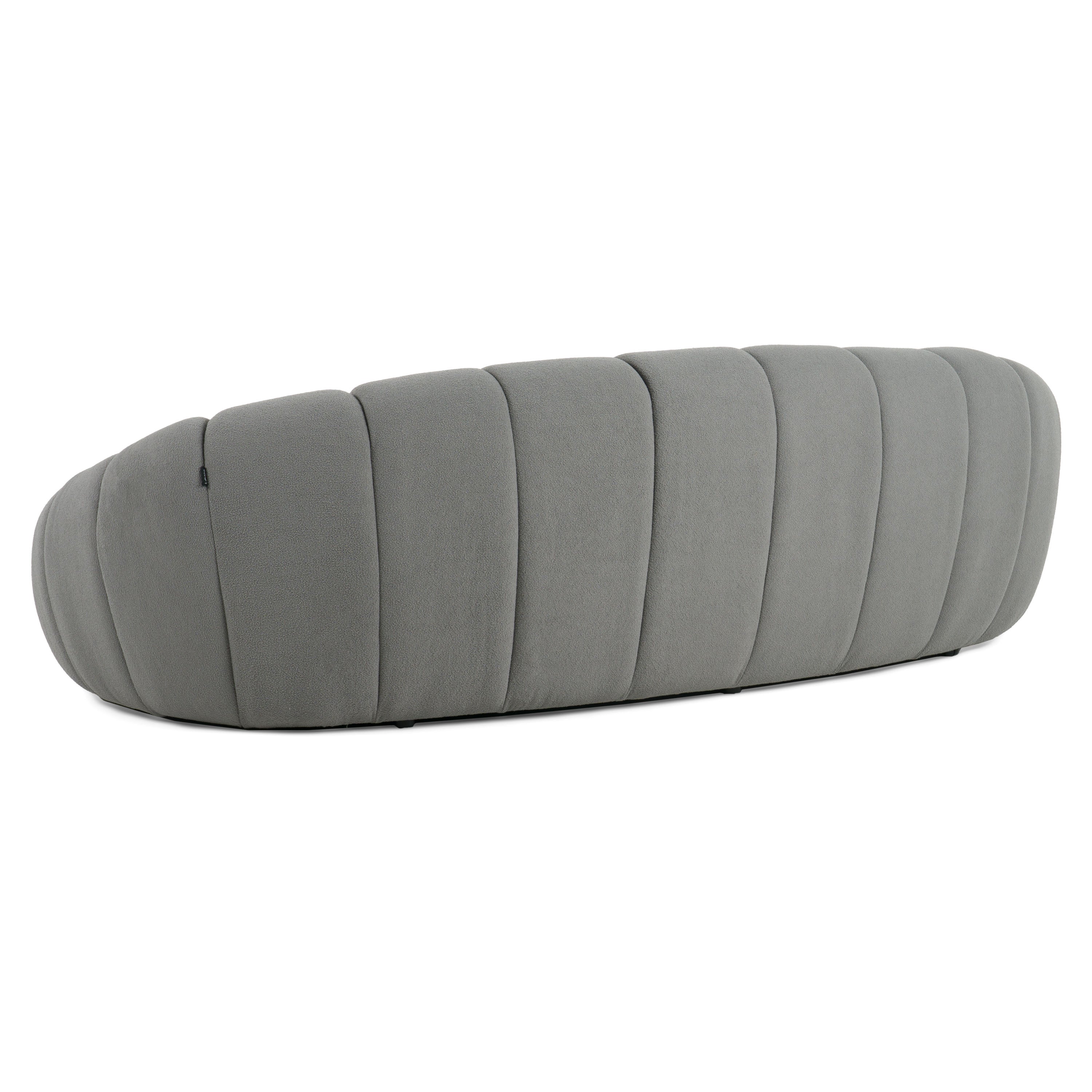 Divani Casa Yolonda - Modern Curved Light Grey Fabric Sofa