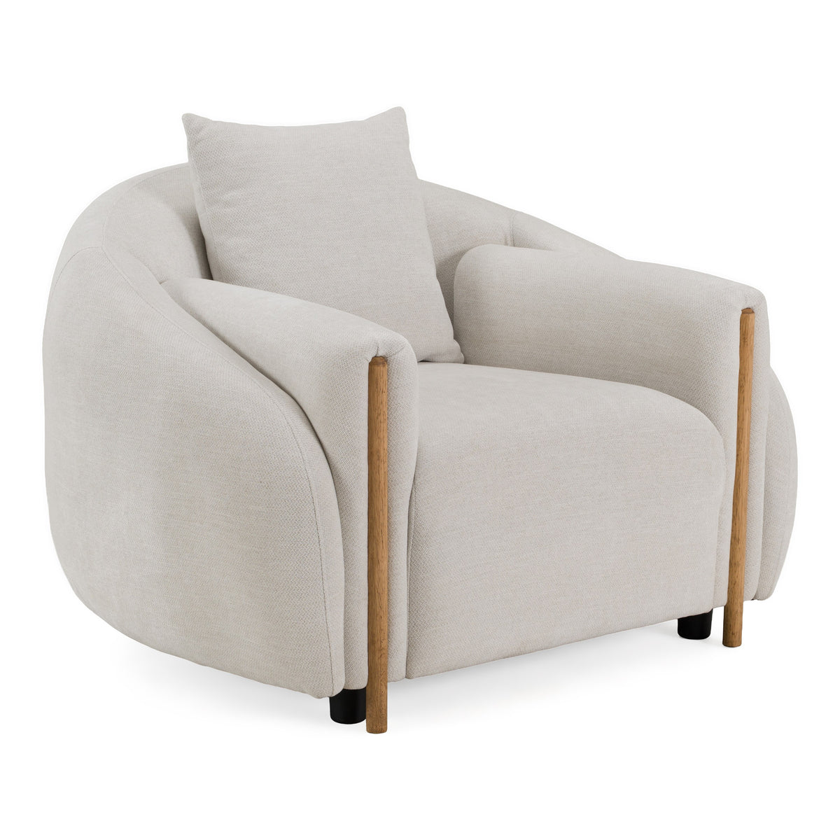 Yorba - Modern Beige Fabric Accent Chair - original 1