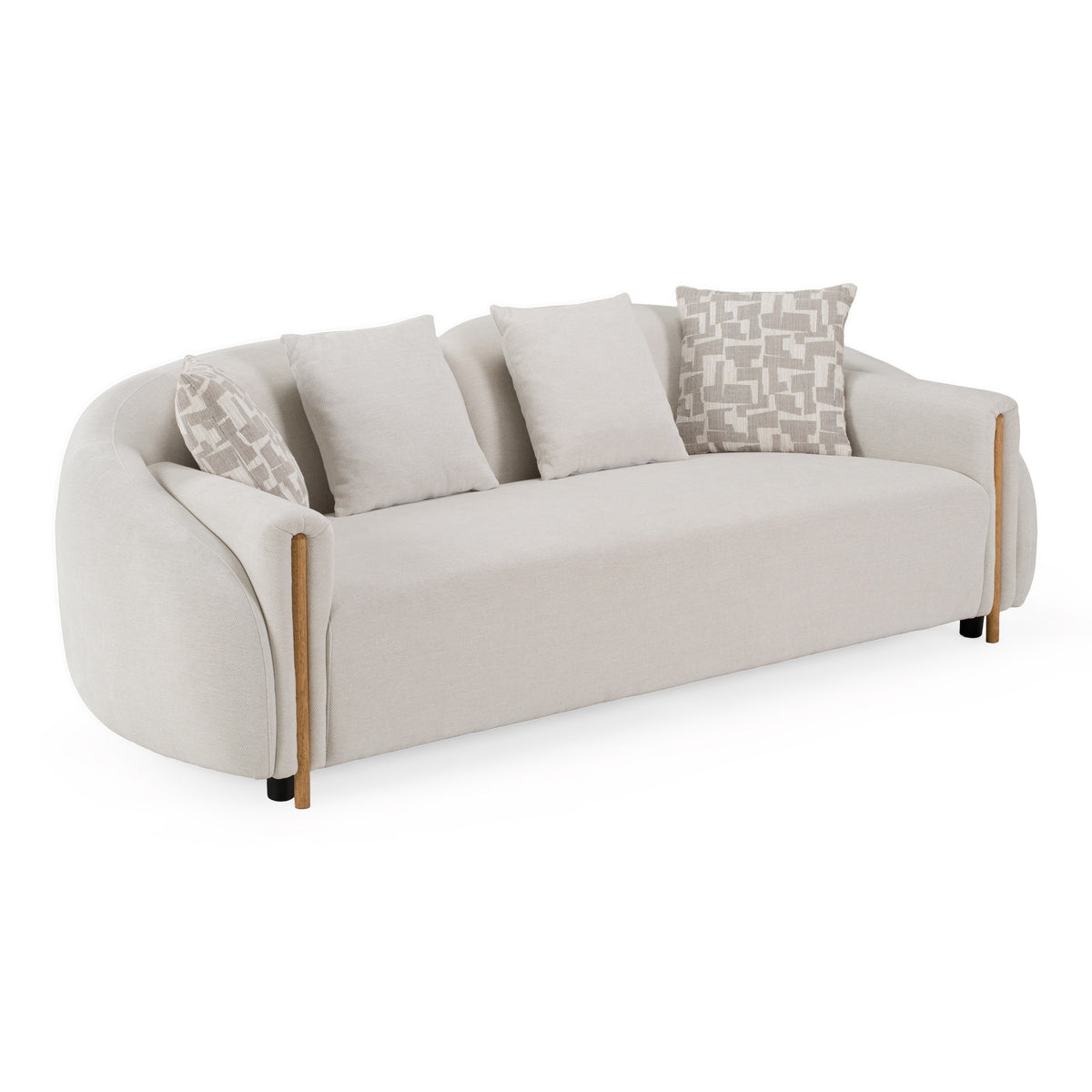 Yorba - Modern Beige Fabric Loveseat - original 1