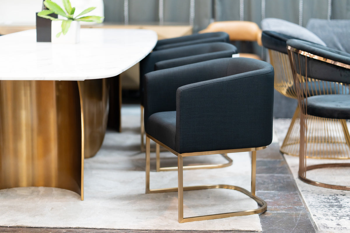 Yukon - Modern Black & Antique Brass Dining Chair