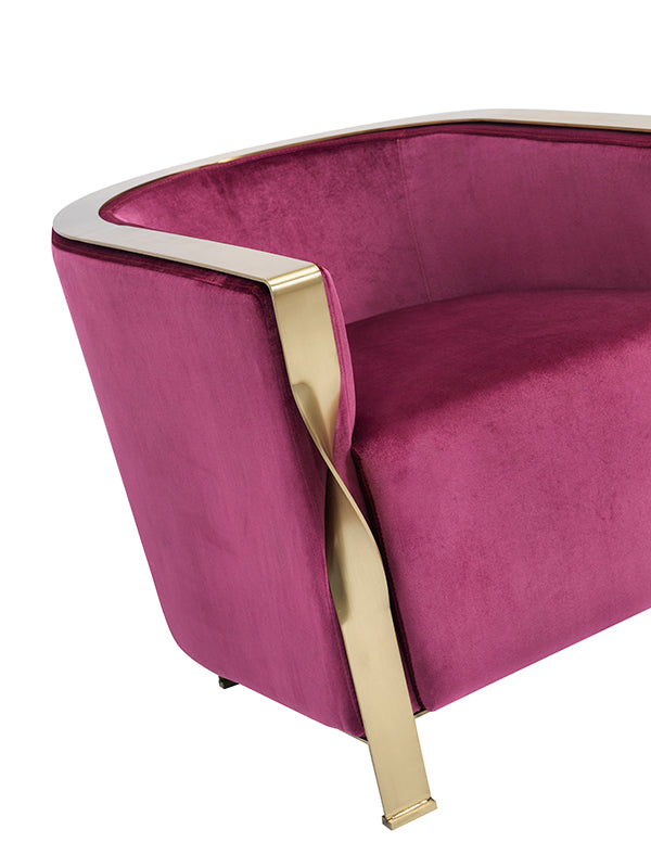 Divani Casa Anthony Modern Pink & Gold Accent Chair